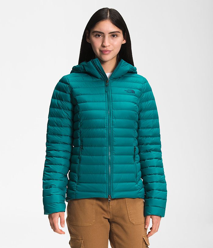 Casaca De Pluma The North Face Mujer Stretch Sudadera Con Capucha Verde - Peru 96418THEZ